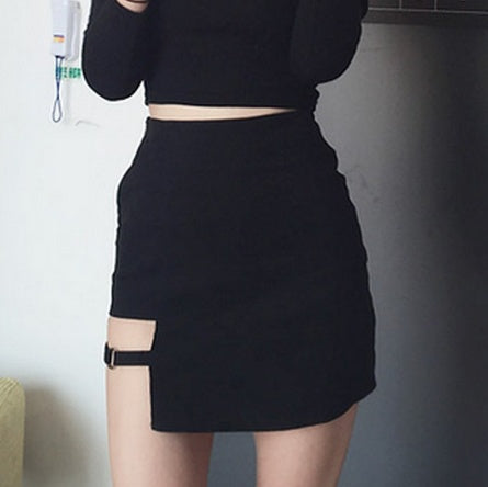 Slim Fit Black Micro Mini Skirt