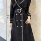 Women's Fashion Jacket Black Long Trench Coat