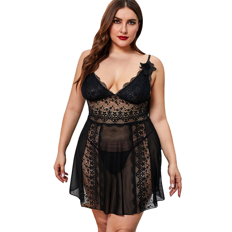 Lace Nightdress with Suspender Straps