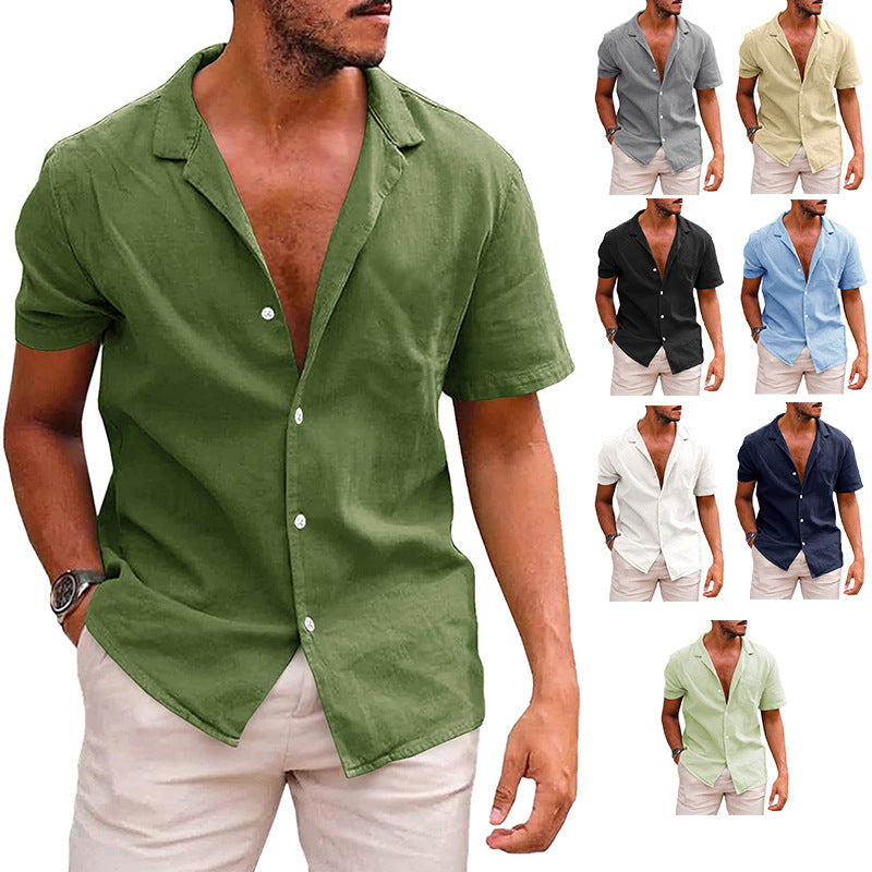 Men’s Casual Button-Down Beach Shirt