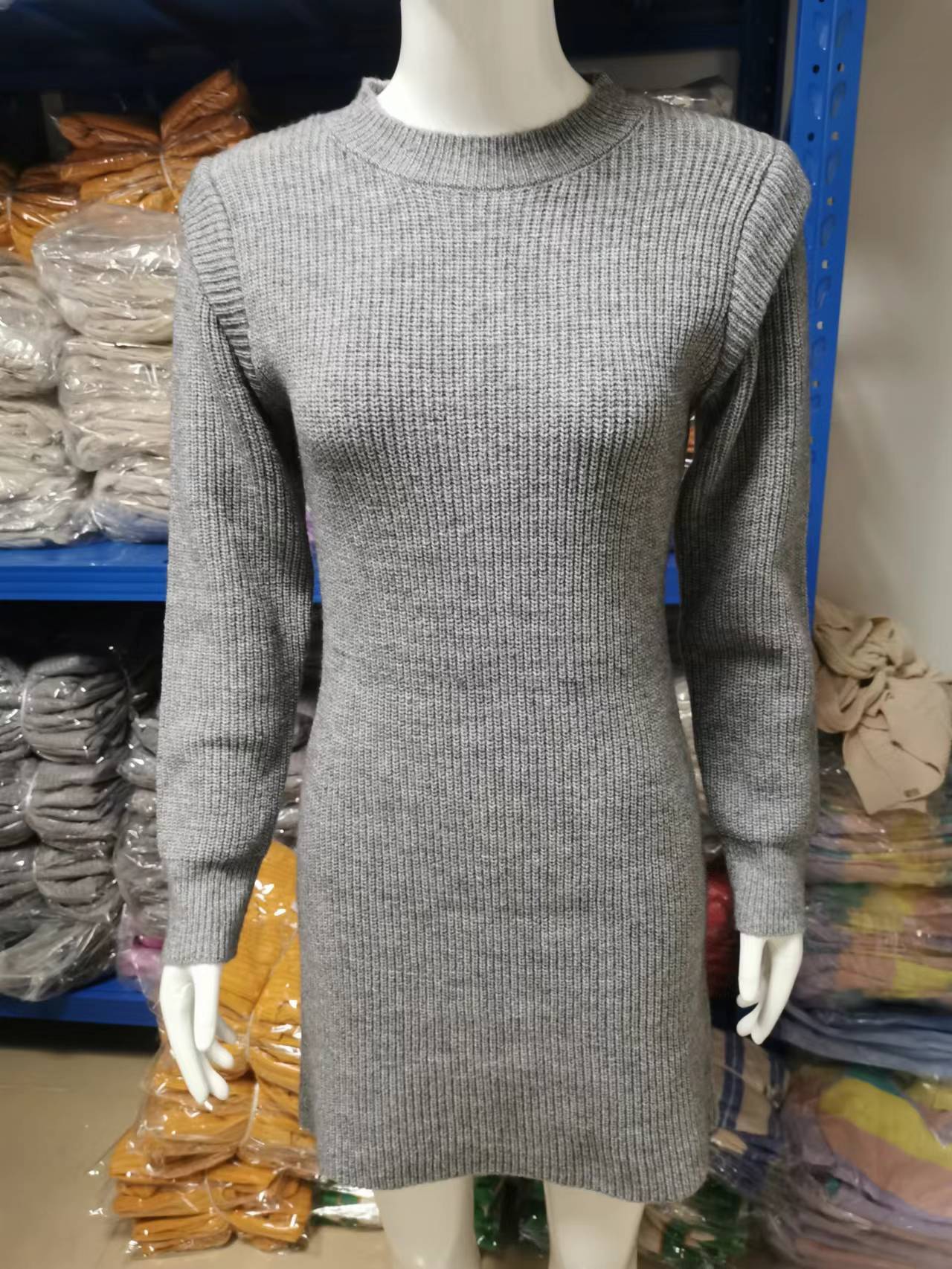 LuxeFlow Long Sleeve Knit Dress