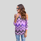 Wave Stripe Off-shoulder Top