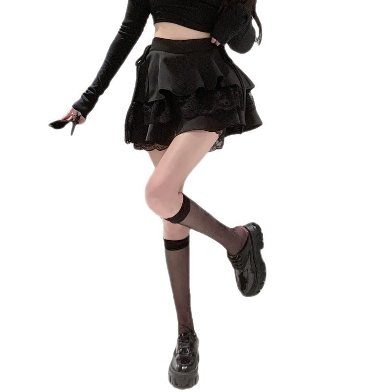 Mesh Stitching Bubble Skirt for Women