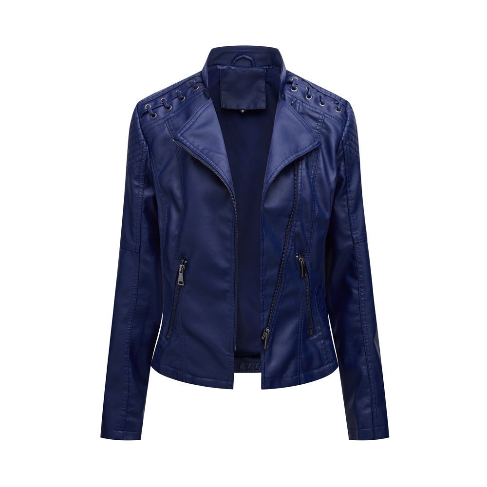 Women’s Slim Fit Leather Motorcycle Jacket