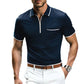 Summer Men’s Zipper Pocket Casual Sports Polo Shirt