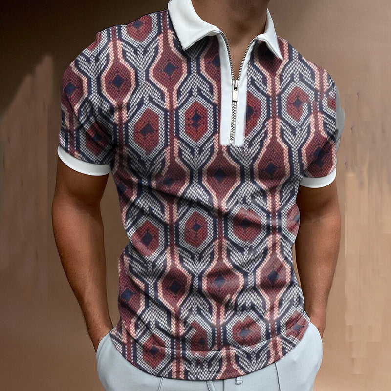 Men’s Patterned Polo Shirt Casual