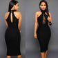 Ladies Black Strapless Dinner Dress