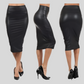 Bodycon Faux Leather High-Waist Office Skirt