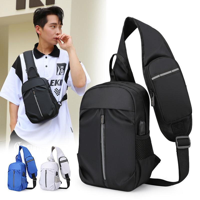 Men’s Crossbody Chest Bag with Phone and Wallet Design