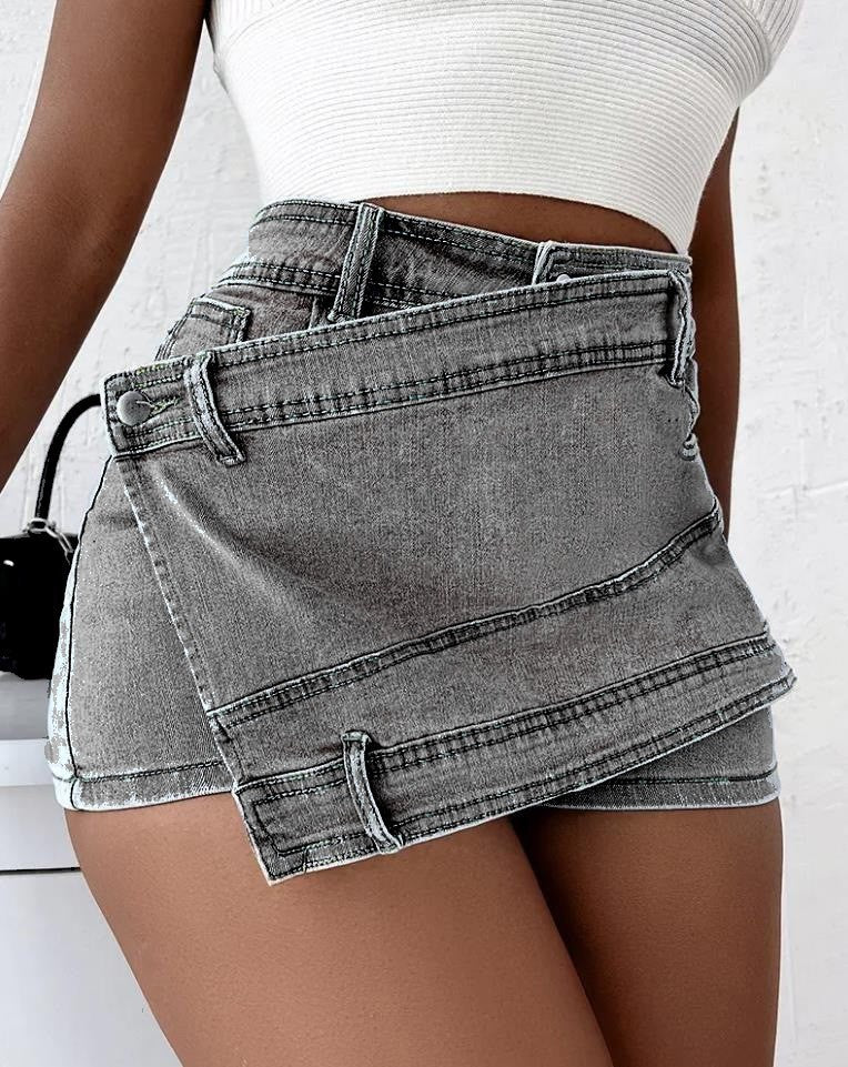 Y2K Vintage Wrap Denim Skorts