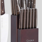 15-Piece Stainless Steel Kitchen Knife Set with Block and Manual Sharpener