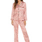 Two-piece Stretch Satin Home Wear Pajamas Women