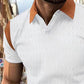 Men’s Waffle Jacquard Solid Polo Shirt