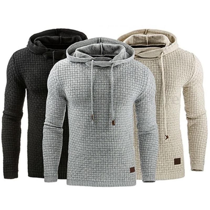 Men’s Jacquard Long-Sleeved Hoodie Sweatshirt