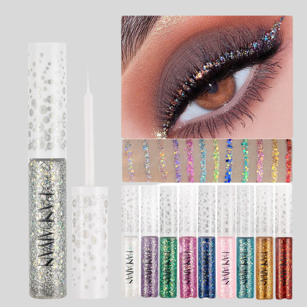 12-Color Glitter Liquid Eyeliner Set