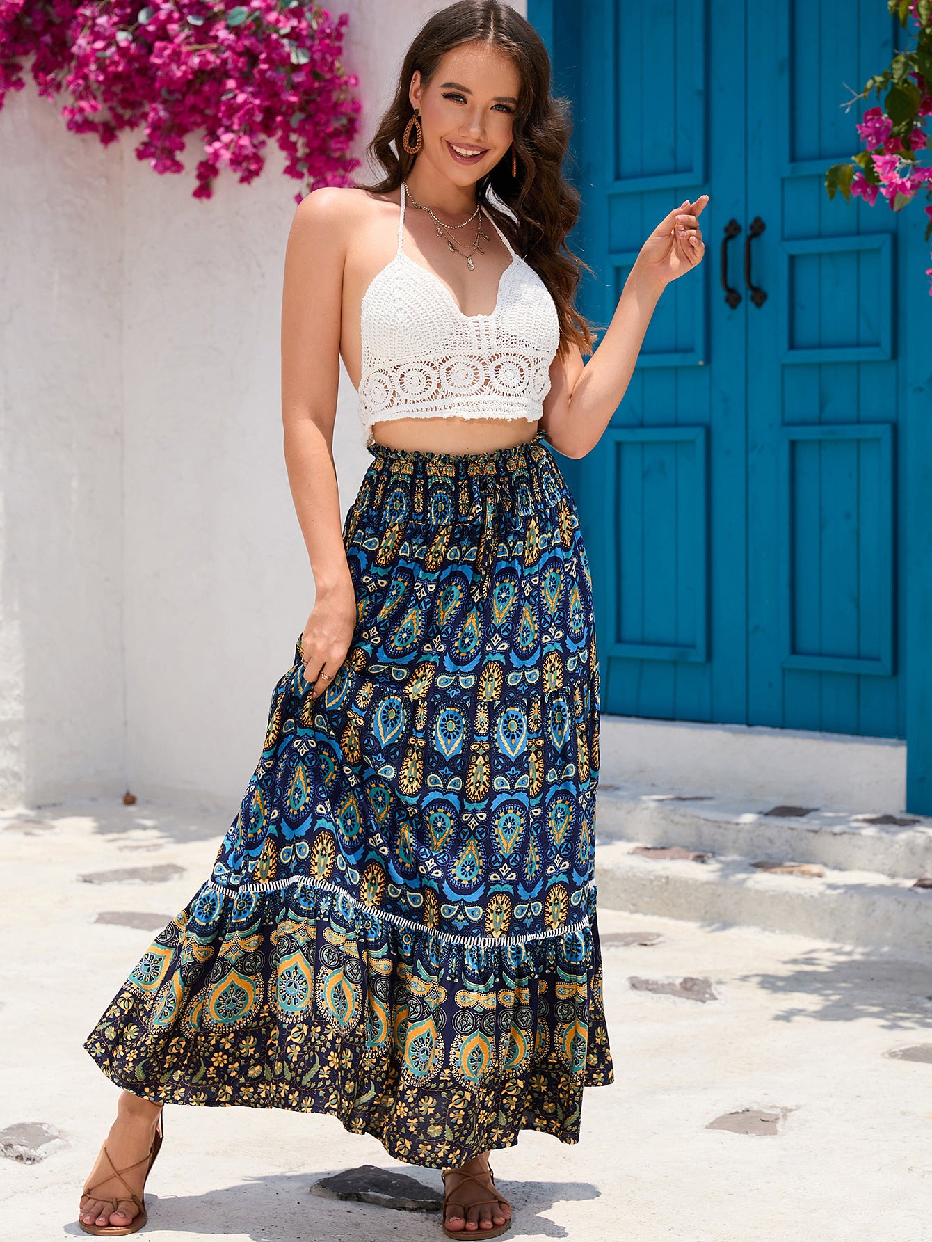 Exotic Boho Lace Hollow Skirt