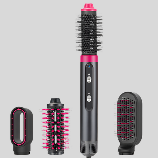 4-in-1 Hot & Cold Air Hair Dryer and Curler with Rotating Brush