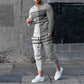 Striped Essentials Round Neck Sweater & Trousers Set