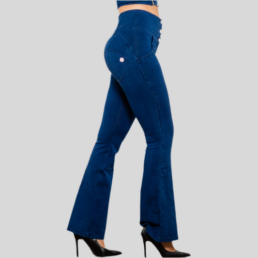 Shascullfites Melody Bum Lift Dark Blue High-Waist Flare Jeans