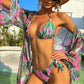 Tropical Triangle Bikini Set with Kimono