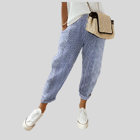 Summer Breeze Striped Casual Trousers