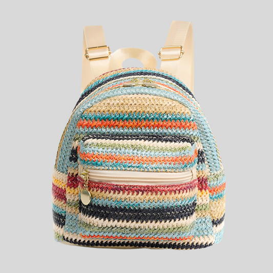 EthnoChic Double-Layer Straw Backpack