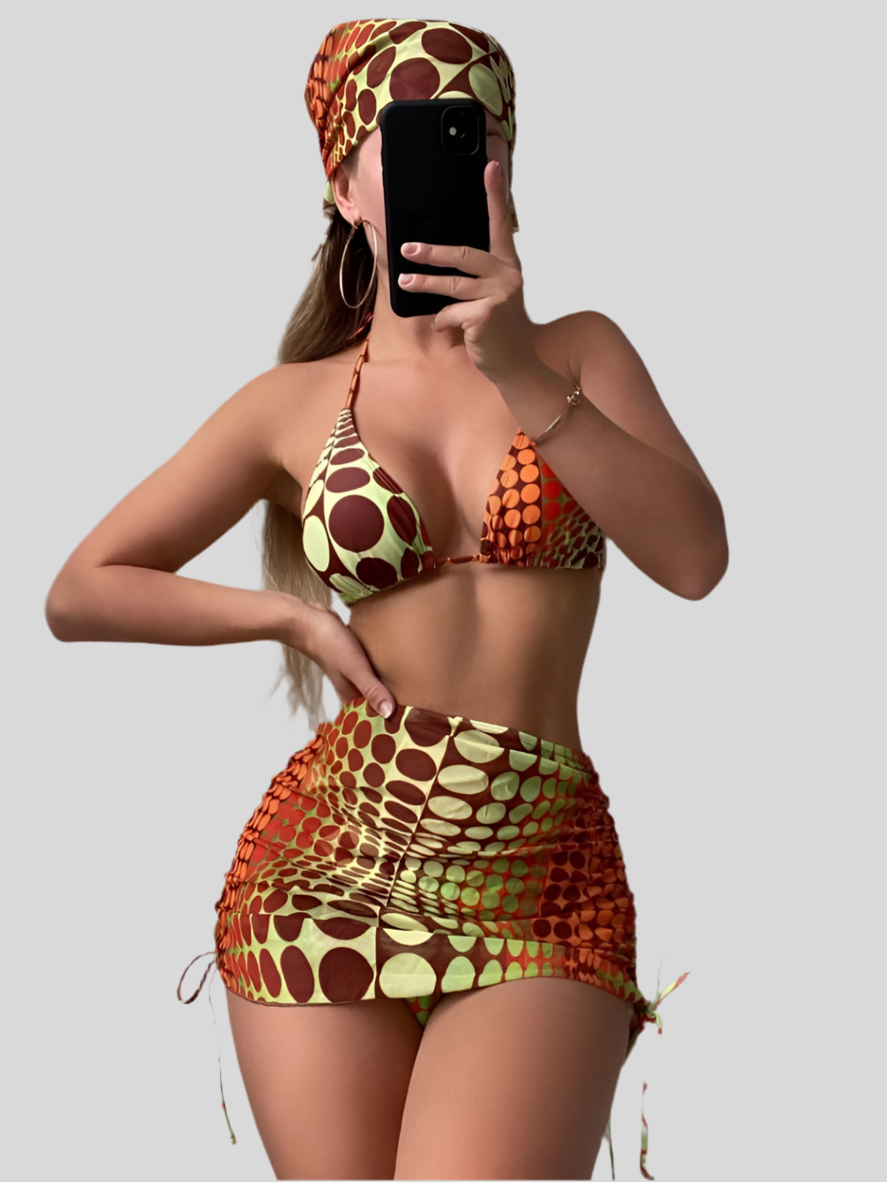 Printed Split Bikini Set