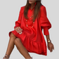 Modern Ruffle Back Long Sleeve Mini Dress