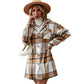 Women’s Plaid Woolen Coat and Skirt Set