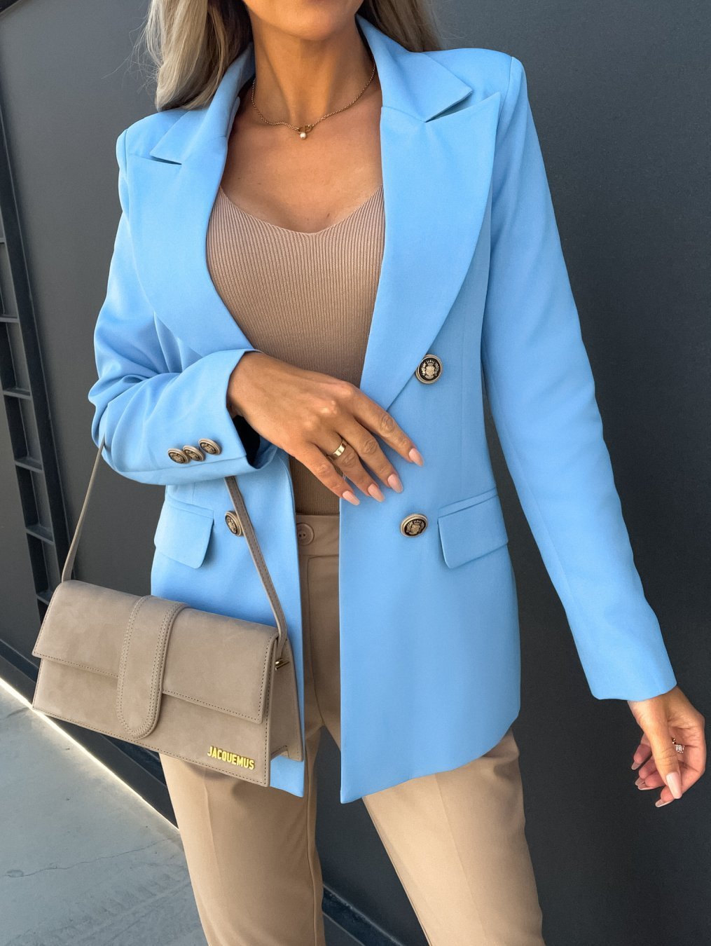 Women’s Solid Color Double-Breasted Blazer