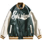 Trend Color Block Letter Bomber Jacket