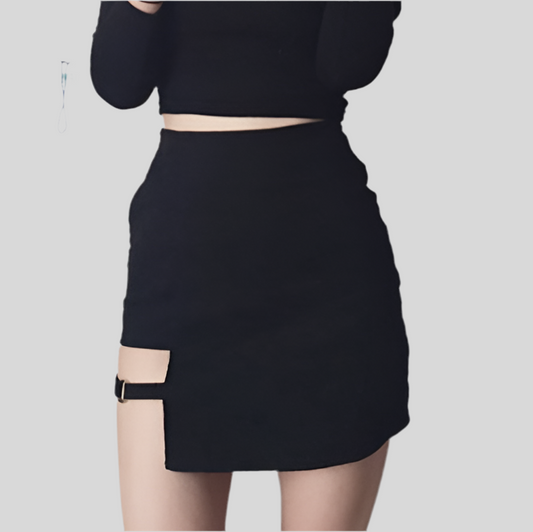 Slim Fit Black Micro Mini Skirt