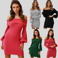 Strapless Lantern Sleeve Knit Dress