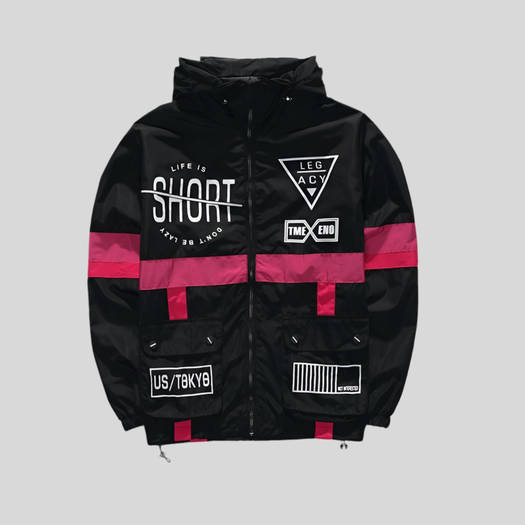 Contrast Stitching Windbreaker Jacket