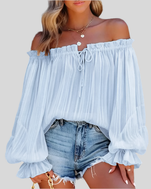 Off-shoulder Bishop Sleeve Top