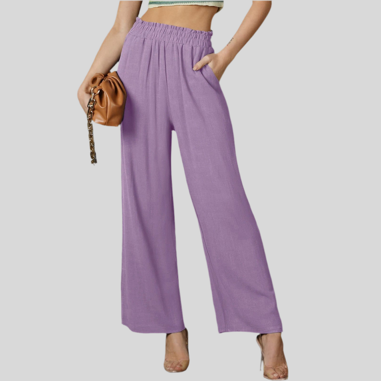 Breezy Solid Color Women’s Casual Trousers