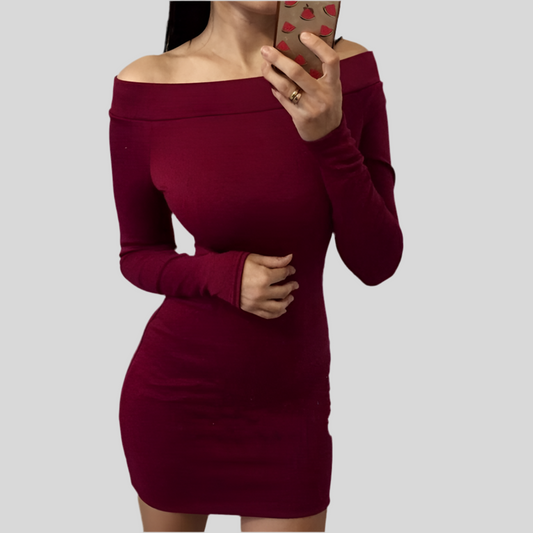 Strapless Sexy Word Collar Bag Hip Dress for Spring