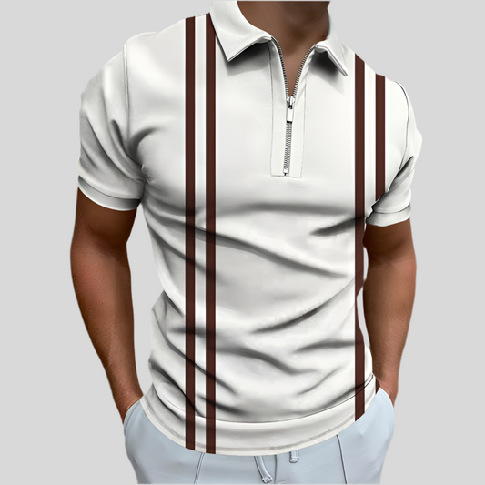 Men’s 3D Zipper Polo Shirt Digital Print