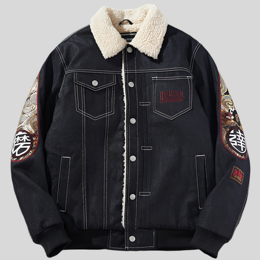 Velvet Embroidered Denim Cotton Jacket