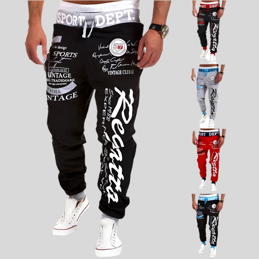 Sport Pants with Letter Print and Skinny Harem Style