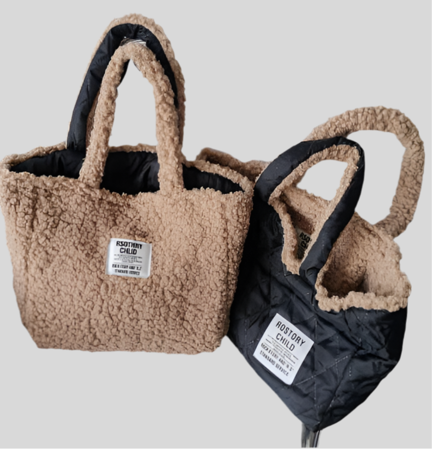 FrostLuxe Double-Sided Lamb Wool Handbag