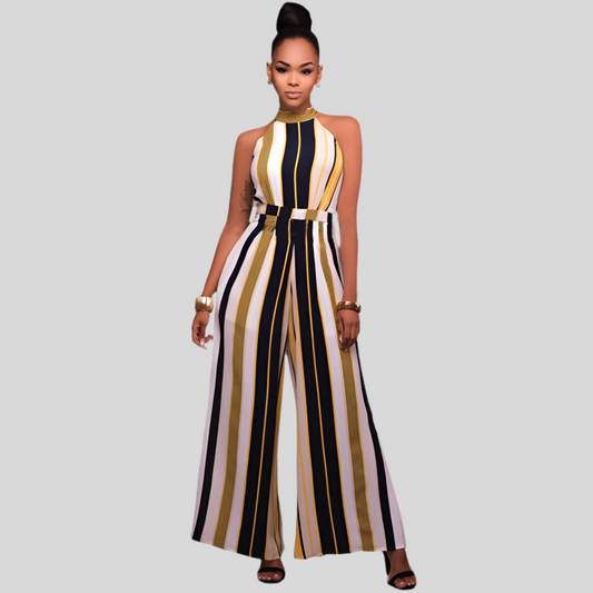 Women’s Summer Striped Halter Jumpsuit