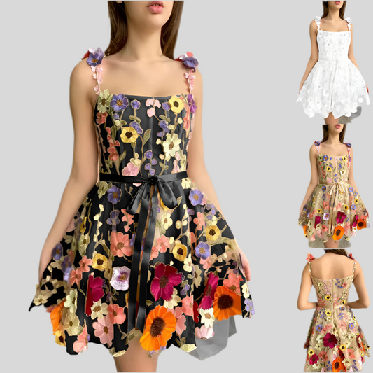 Floral Embroidered A-Line Summer Dress