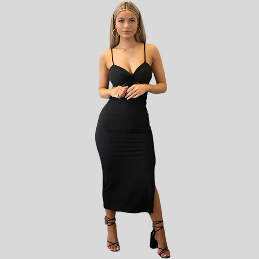 Elegant Slit Sling Midi Dress