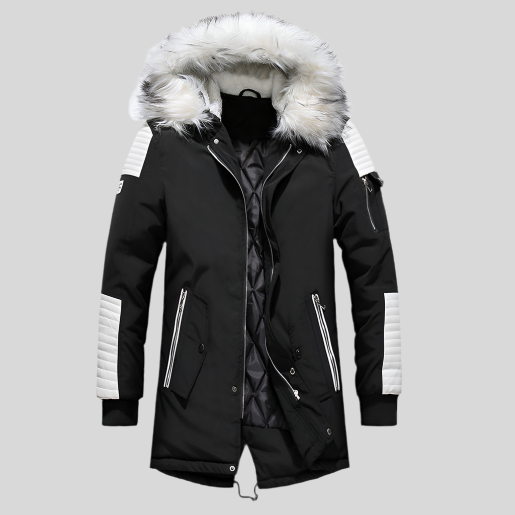 Men’s Winter Fur Hooded Parka Jacket