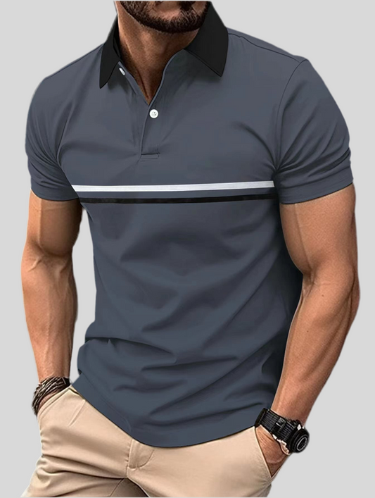 Men’s Button Stitching Sports Polo Shirt