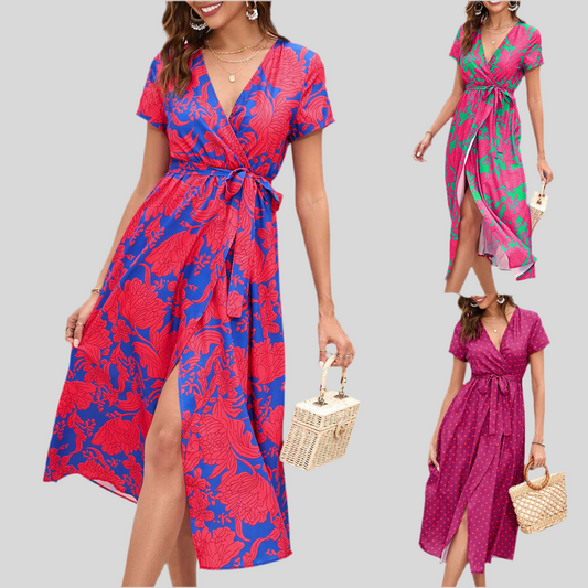 SculptEase Elegant Print Dress