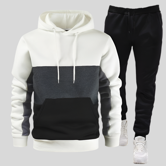 Tri-Tone Block Hoodie and Trousers Set