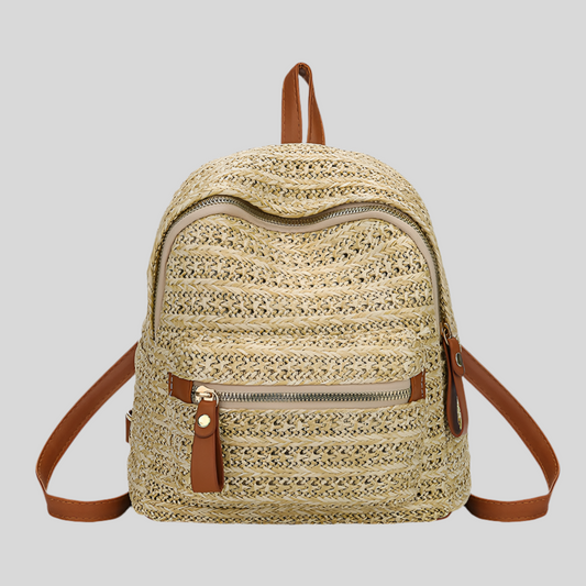 Woven Straw Backpack