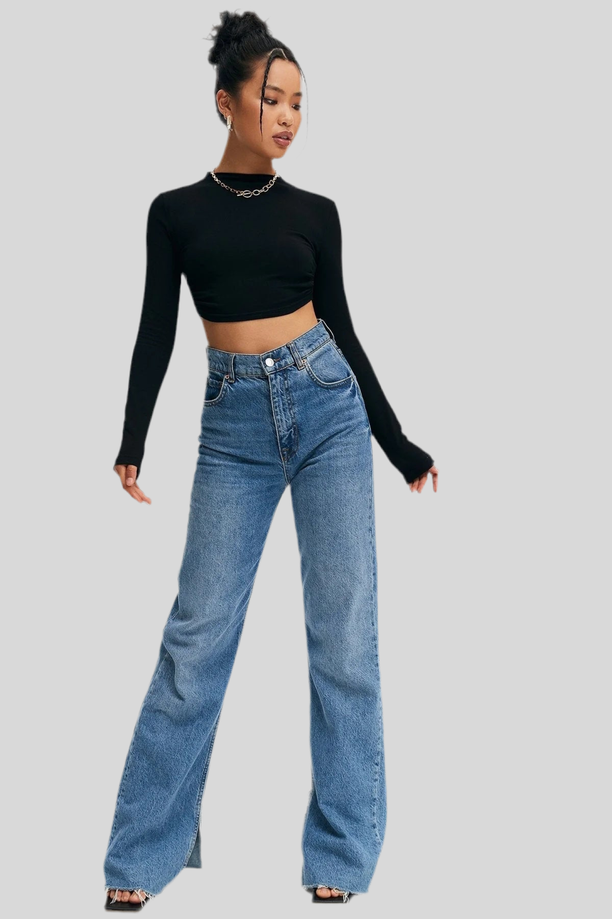 Curved Hem Backless Tie Crop Top